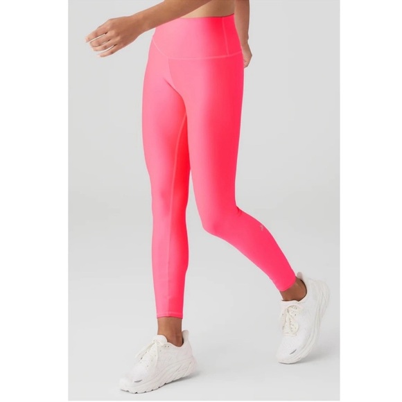 NWT💕ALO 7/8 High-Waist Airlift Legging in Fluorescent Pink Coral Size S - Picture 2 of 12